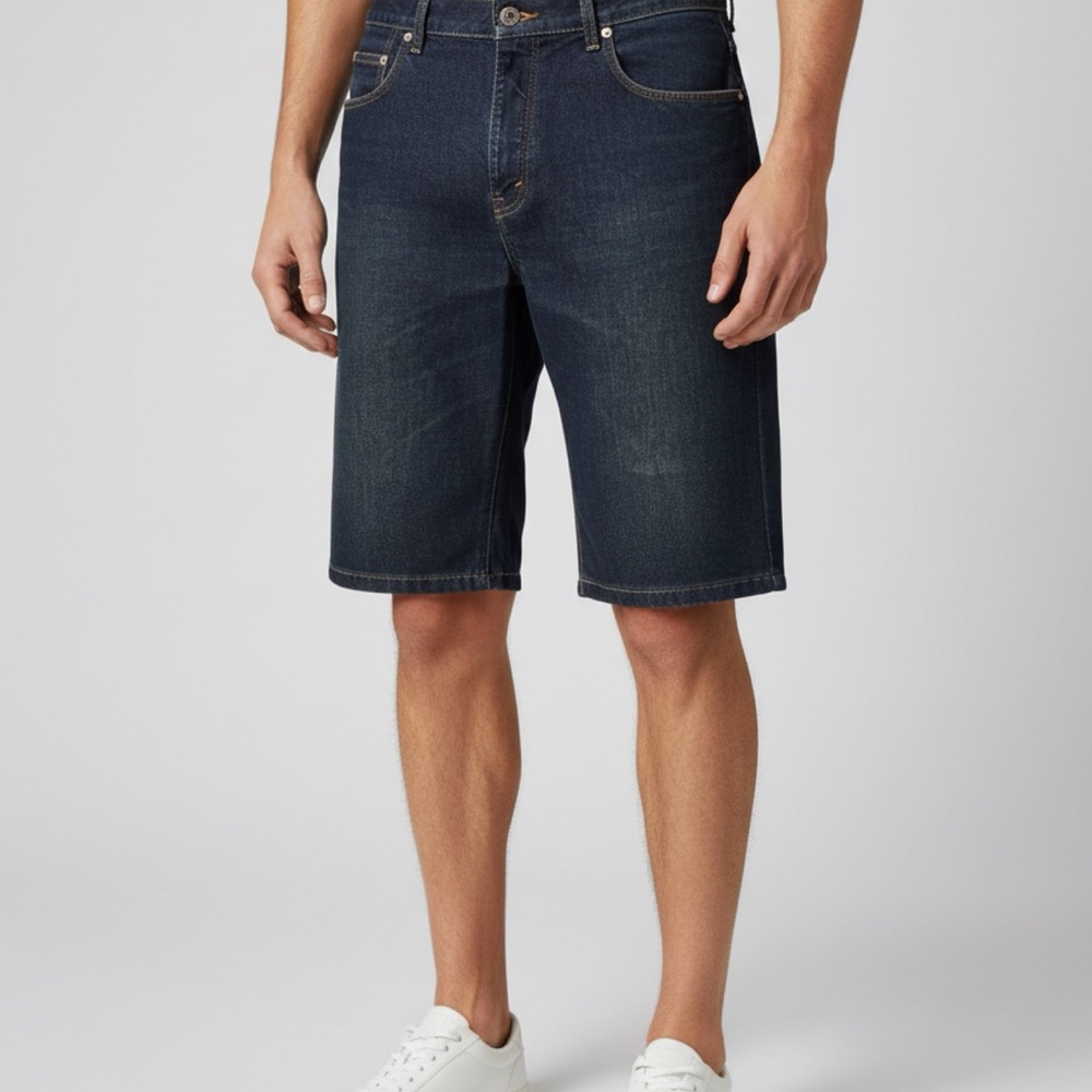 Guess Dark Blue Jean Shorts for Men